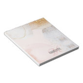 Moderne zwarte roze monogram naam abstract noteblo notitieblok (Schuin)