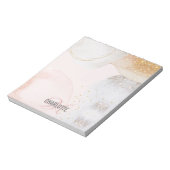 Moderne zwarte roze monogram naam abstract noteblo notitieblok (Linkerzijde)