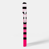 Moderne zwarte roze ombre gestreept persoonlijke n Case-Mate iPhone case (Achterkant / Links)