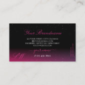 Moderne zwarte roze Paarse sparkle Diamonds Initia Visitekaartje (Achterkant)