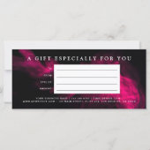 Moderne Zwarte & Roze Rook Cadeaubon/Certificaat (Achterkant)