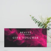 Moderne Zwarte & Roze Rook Cadeaubon/Certificaat (Staand voorkant)