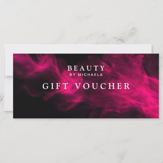 Moderne Zwarte & Roze Rook Cadeaubon/Certificaat (Voorkant)