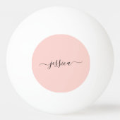 Moderne zwarte roze scriptnaam pingpongbal (Voorkant)