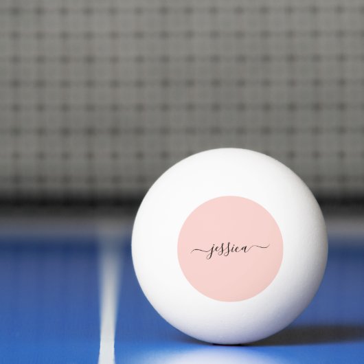 Moderne zwarte roze scriptnaam pingpongbal (Net)