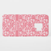 Moderne zwarte roze tropische bloemen Case-Mate samsung galaxy hoesje (Achterkant (horizontaal))