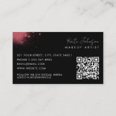Moderne Zwarte Roze Verf Kunstenaar QR Code Visitekaartje (Achterkant)