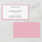 Moderne zwarte roze witte schone Sjabloon bovenaan Visitekaartje (Voorkant / Achterkant)