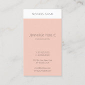 Moderne zwarte roze witte Sjabloon Eenvoudig Visitekaartje (Achterkant)