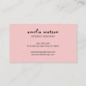 Moderne zwarte roze zwarte verf naadloos neerhalen visitekaartje (Achterkant)