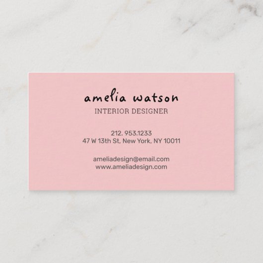 Moderne zwarte roze zwarte verf naadloos neerhalen visitekaartje (Achterkant)