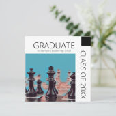 Moderne zwarte schaakstukken Afstuderen Kaart (Staand voorkant)