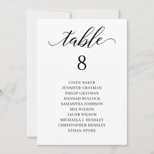 Moderne zwarte schaal met tabelnummer voor script kaart (Voorkant)