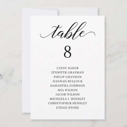 Moderne zwarte schaal met tabelnummer voor script kaart (Achterkant)