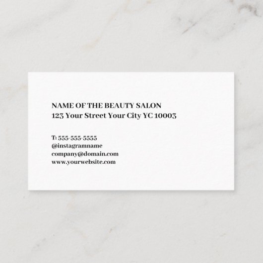 Moderne zwarte schaar, haarlijst visitekaartje (Achterkant)