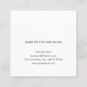 Moderne zwarte schaar Haarstylist Vierkante Visitekaartje (Achterkant)