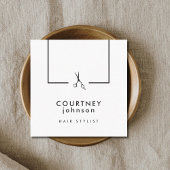 Moderne zwarte schaar Haarstylist Vierkante Visitekaartje