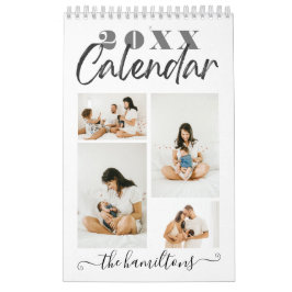 Moderne Zwarte Schetsachtige Calligrafie Nieuw Jaa Kalender