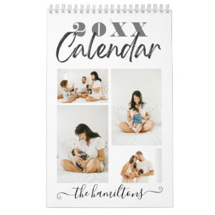 Moderne Zwarte Schetsachtige Calligrafie Nieuw Jaa Kalender