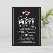 Moderne Zwarte School GRADUTION Party | LOGO toevo Kaart (Staand voorkant)