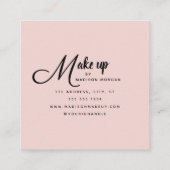 Moderne Zwarte Script 3 Foto Make-up Vierkante Visitekaartje (Achterkant)