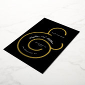 Moderne Zwarte Script Ampersand Huwelijksdatum Bew Folie Uitnodiging (Gedraaid)