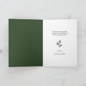 Moderne zwarte Script Elegant Eucalyptus Foliage Feestdagen Kaart (Binnen)