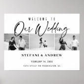 Moderne Zwarte Script Foto Elegante Trouwposter Poster (Voorkant)