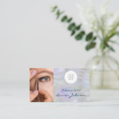 Moderne Zwarte Script Foto Make-up Visitekaartje (Staand voorkant)