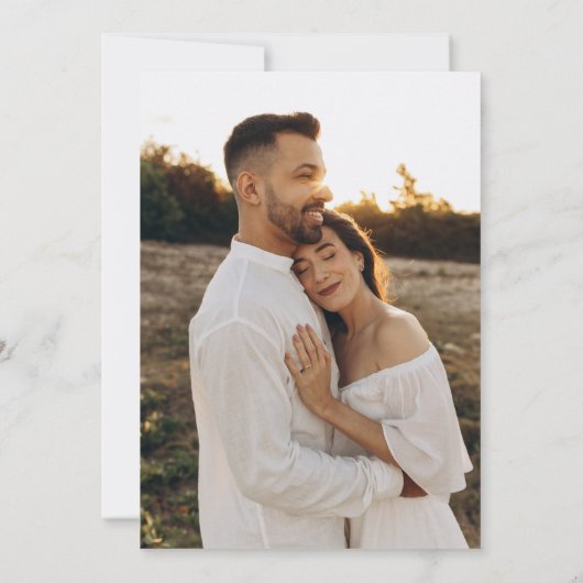 Moderne Zwarte Script Foto Save The Date (Achterkant)