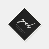 Moderne Zwarte Script Op Maat Afstudeerfeest Servet (Hoek)