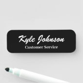 Moderne Zwarte Script Professioneel Gepersonalisee Naamplaatje (In situ)