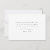 Moderne Zwarte Script Typografie Afstudeerfeest Bedankkaart (Achterkant)