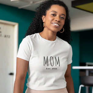 Moderne Zwarte Script Vastgestelde Nieuwe Moeder T-shirt