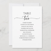 Moderne zwarte-scripttabel nummer 2 kaart (Voorkant)