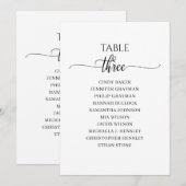 Moderne zwarte-scripttabel nummer 3 kaart (Voorkant / Achterkant)