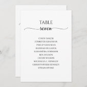 Moderne zwarte-scripttabel nummer 7 kaart (Voorkant / Achterkant)