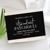 Moderne zwarte shampoo bar of zeep buik band label