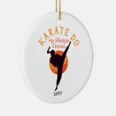 Moderne Zwarte Silhouet Martial Arts Japan Karate Keramisch Ornament (Rechts)