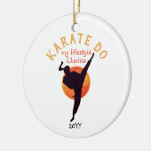 Moderne Zwarte Silhouet Martial Arts Japan Karate Keramisch Ornament (Links)