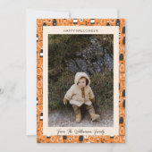 Moderne Zwarte Sinaasappel Apotheek Halloween Foto Feestdagenkaart (Voorkant)