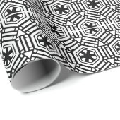 Moderne zwarte sneeuwvlok,  patroon cadeaupapier (Rol Hoek)