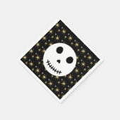 Moderne zwarte spooky halloween schedel servet (Hoek)