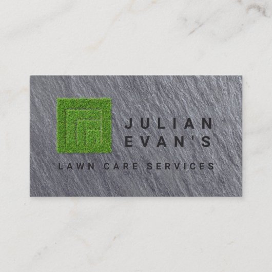 Moderne zwarte steen landschapsarchitectuur gazon  visitekaartje (Voorkant)