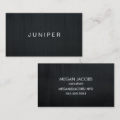 Moderne, zwarte stijlvolle textuur visitekaartje (Voorkant / Achterkant)