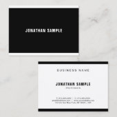 Moderne zwarte, stijlvolle vormgeving luxe luxe visitekaartje (Voorkant / Achterkant)