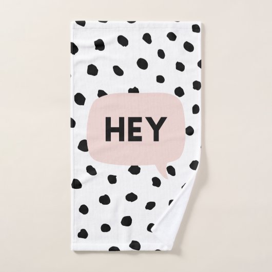 Moderne zwarte Stippen en broekroze met hé Bad Handdoek (Handdoek)