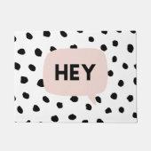 Moderne zwarte Stippen en broekroze met hé Deurmat (Voorkant)