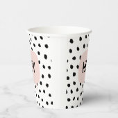 Moderne zwarte Stippen en broekroze met hé Papieren Bekers (Rechts)