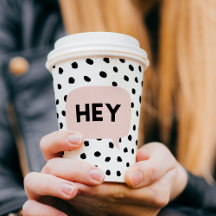 Moderne zwarte Stippen en broekroze met hé